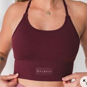 Balance Athletica Burgundy Sports Bra